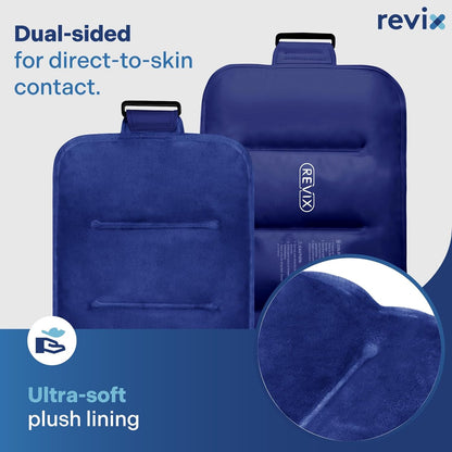 Ice Pack for Injuries Reusable Gel for Lower Back, Cold Packs for Back Shoulder, Elbow, Hip, Leg, Wrap around Entire Knee, Soft Cold Compress,16 × 9" Navy