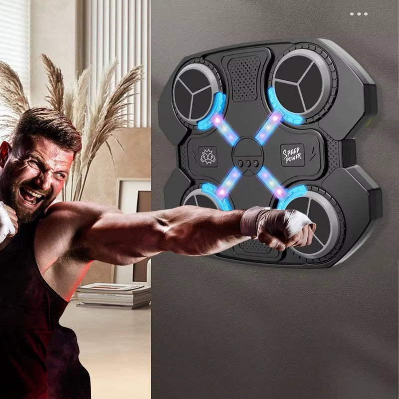 Music Boxing Machine for Adults Smart LED Lights Boxing Music Workout Machine with Gloves 3 Adjustable Volumes and 3 Speeds